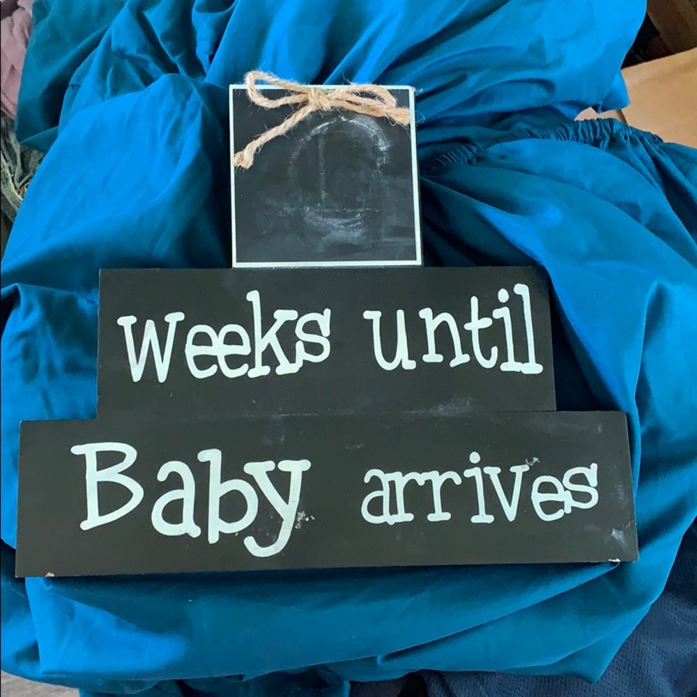 Chalkboard countdown to baby